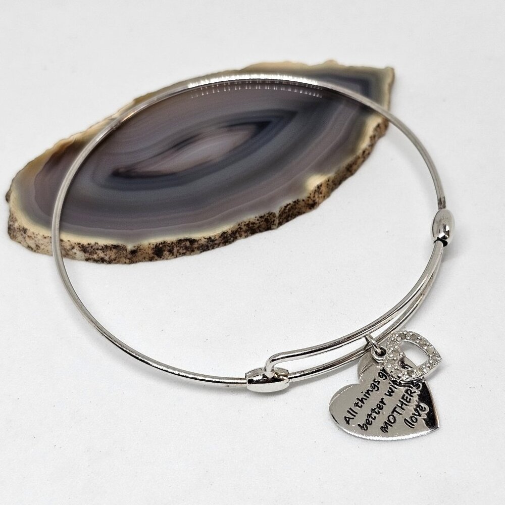 Marsala 925 Sterling Silver Bangle Charms ALL THINGS GROW BETTER W MOTHER'S LOVE